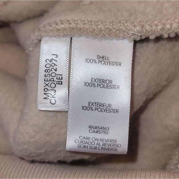 NWT Calvin Klein Beige Tan Fleece 1/2 Zip Pullover M - Picture 12 of 12